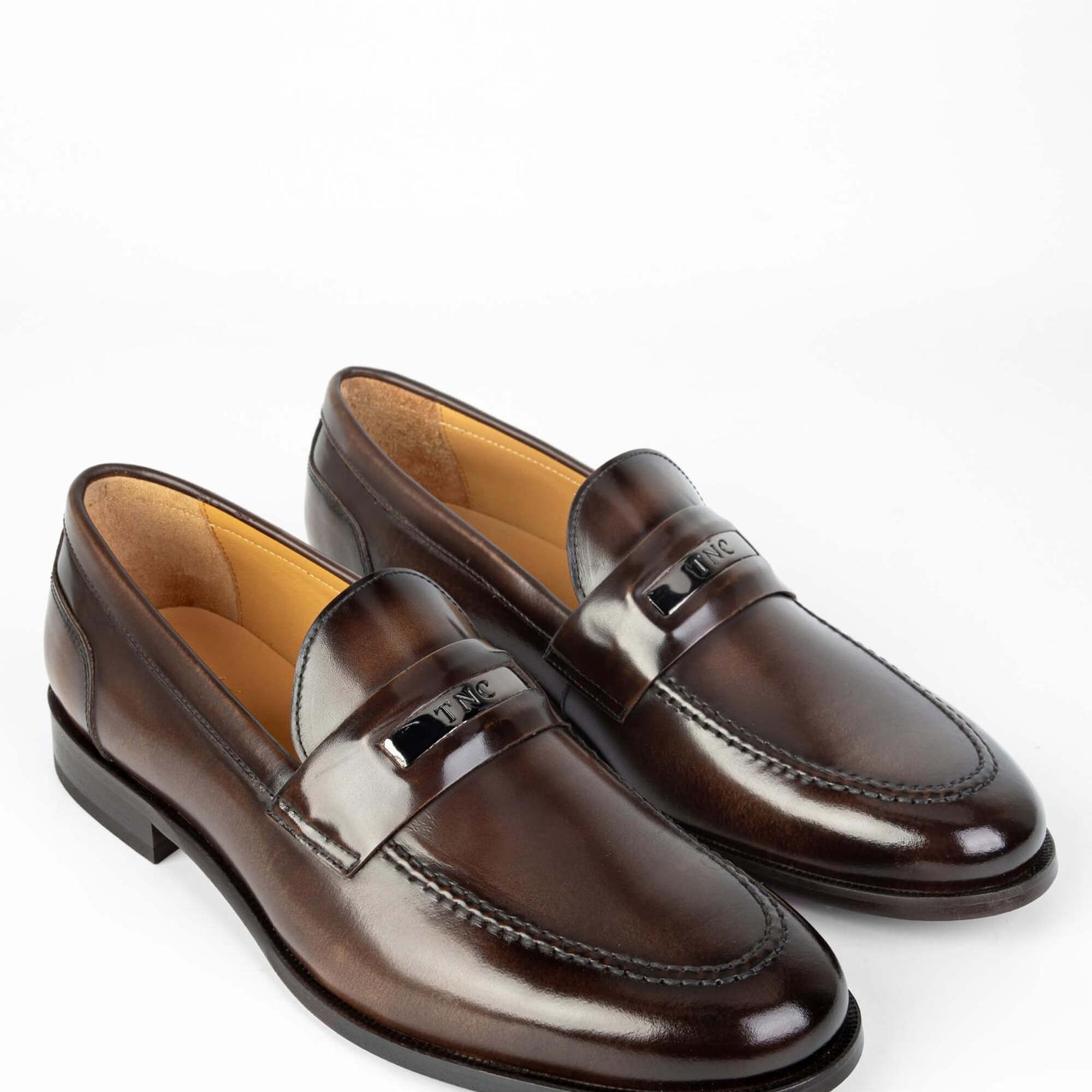 Tamer Tanca Erkek Hakiki Deri Kahverengi Loafer Ayakkabı
