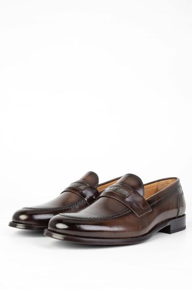  Tamer Tanca Erkek Hakiki Deri Kahverengi Loafer Ayakkabı