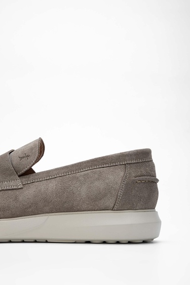  Tamer Tanca Erkek Hakiki Deri Bej Loafer Ayakkabı