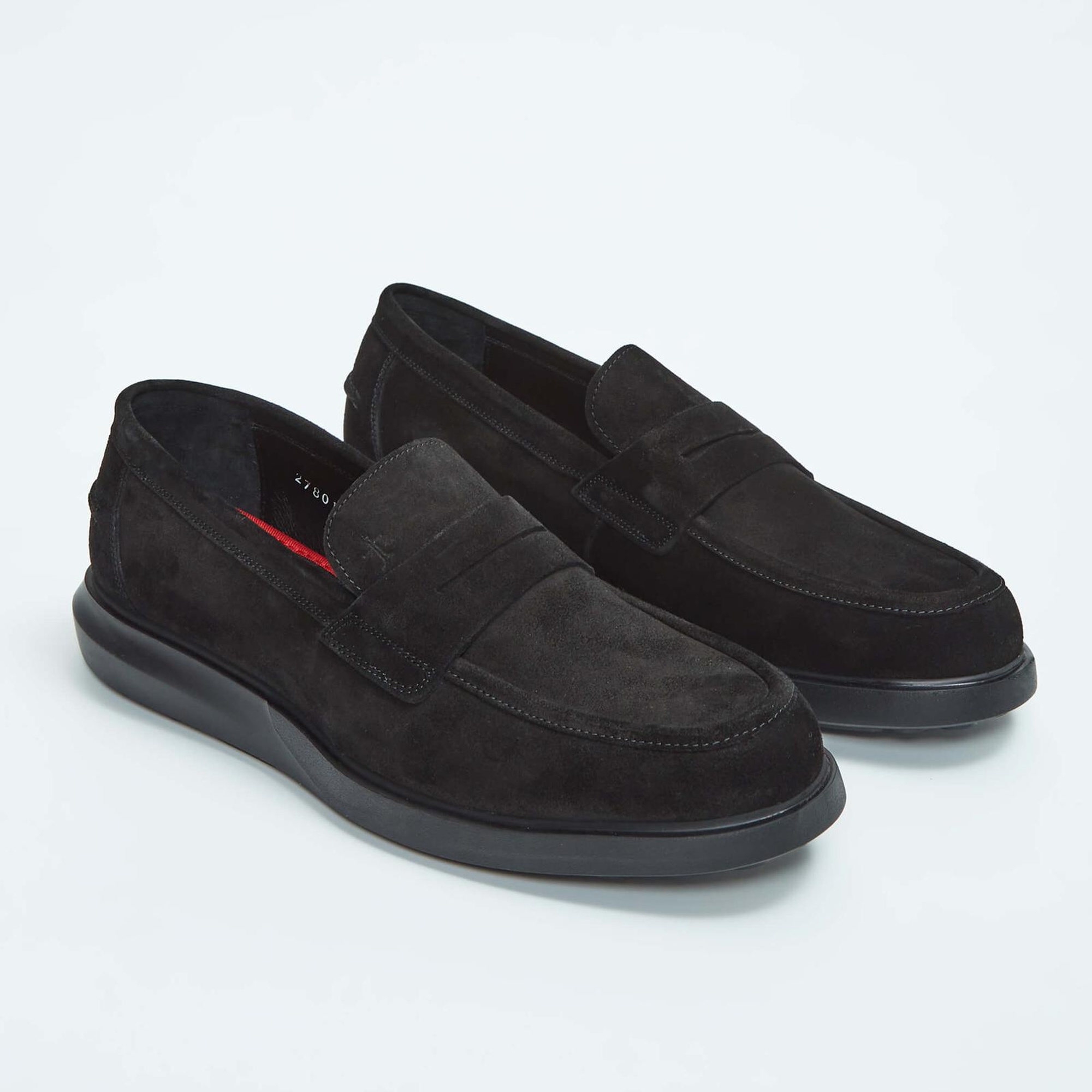 Tamer Tanca Erkek Hakiki Deri Siyah Süet Loafer Ayakkabı