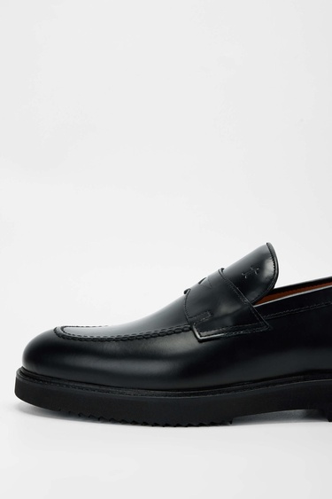  Tamer Tanca Erkek Hakiki Deri Siyah Açma Loafer Ayakkabı