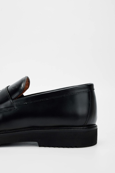  Tamer Tanca Erkek Hakiki Deri Siyah Açma Loafer Ayakkabı