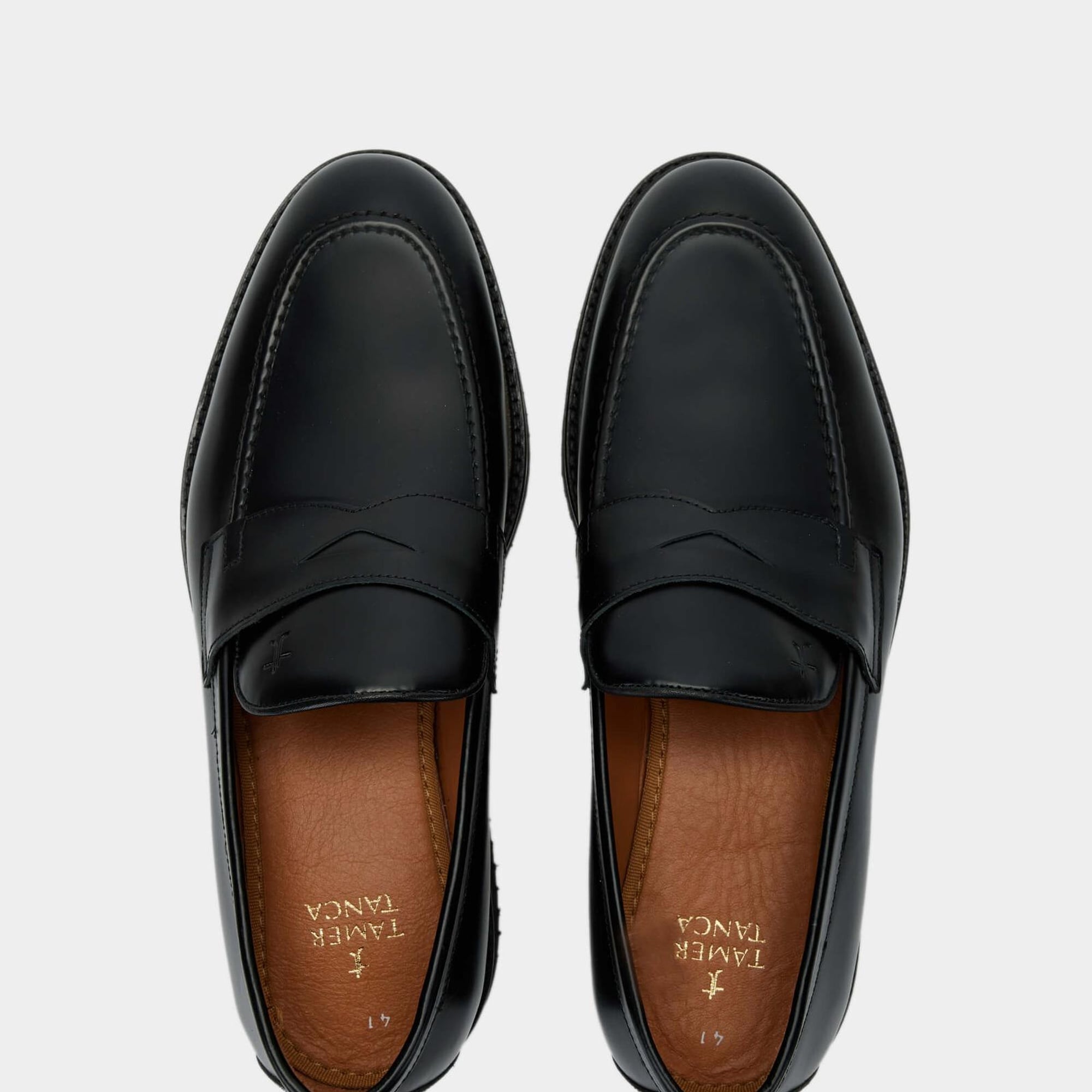 Tamer Tanca Erkek Hakiki Deri Siyah Açma Loafer Ayakkabı