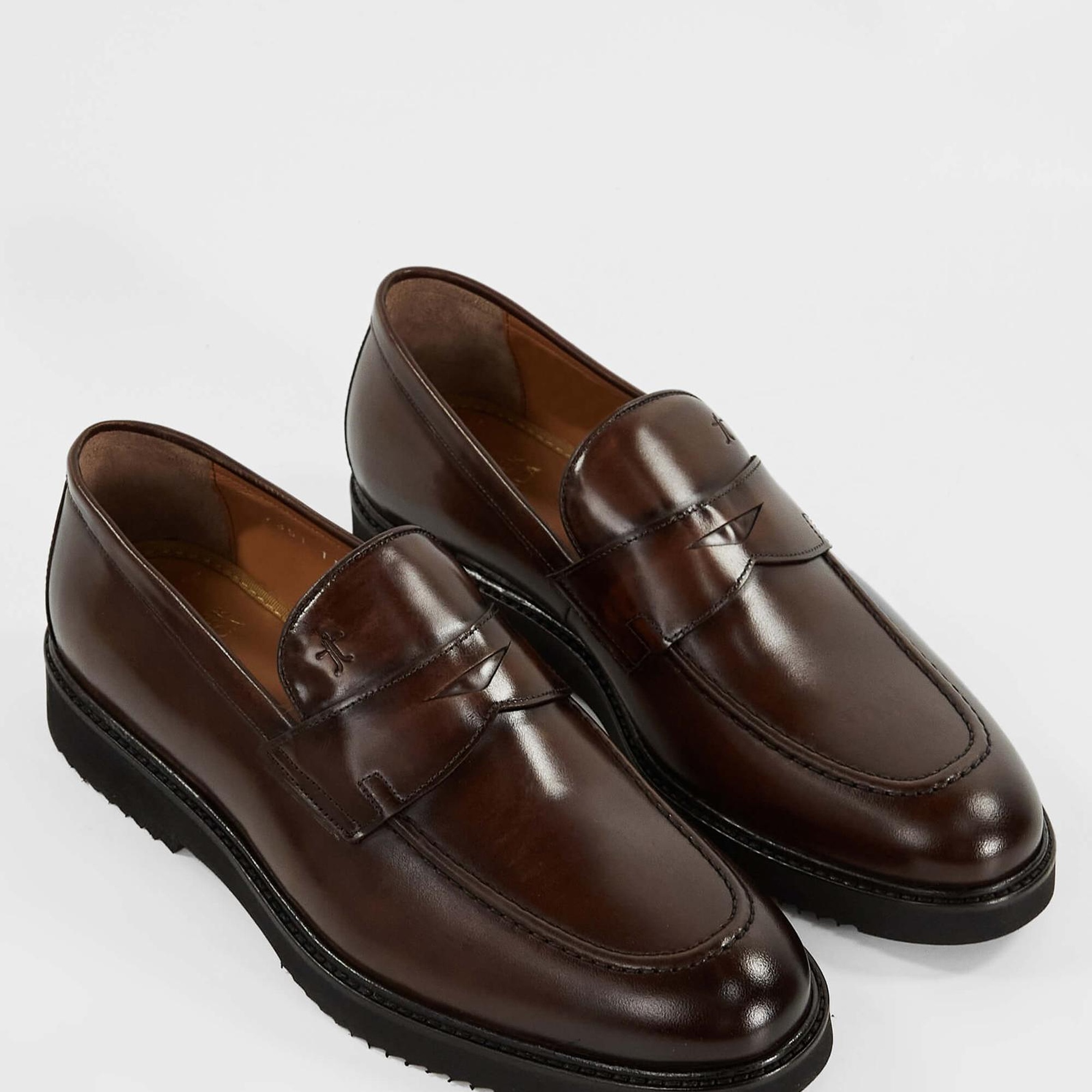 Tamer Tanca Erkek Hakiki Deri Kahverengi Loafer Ayakkabı