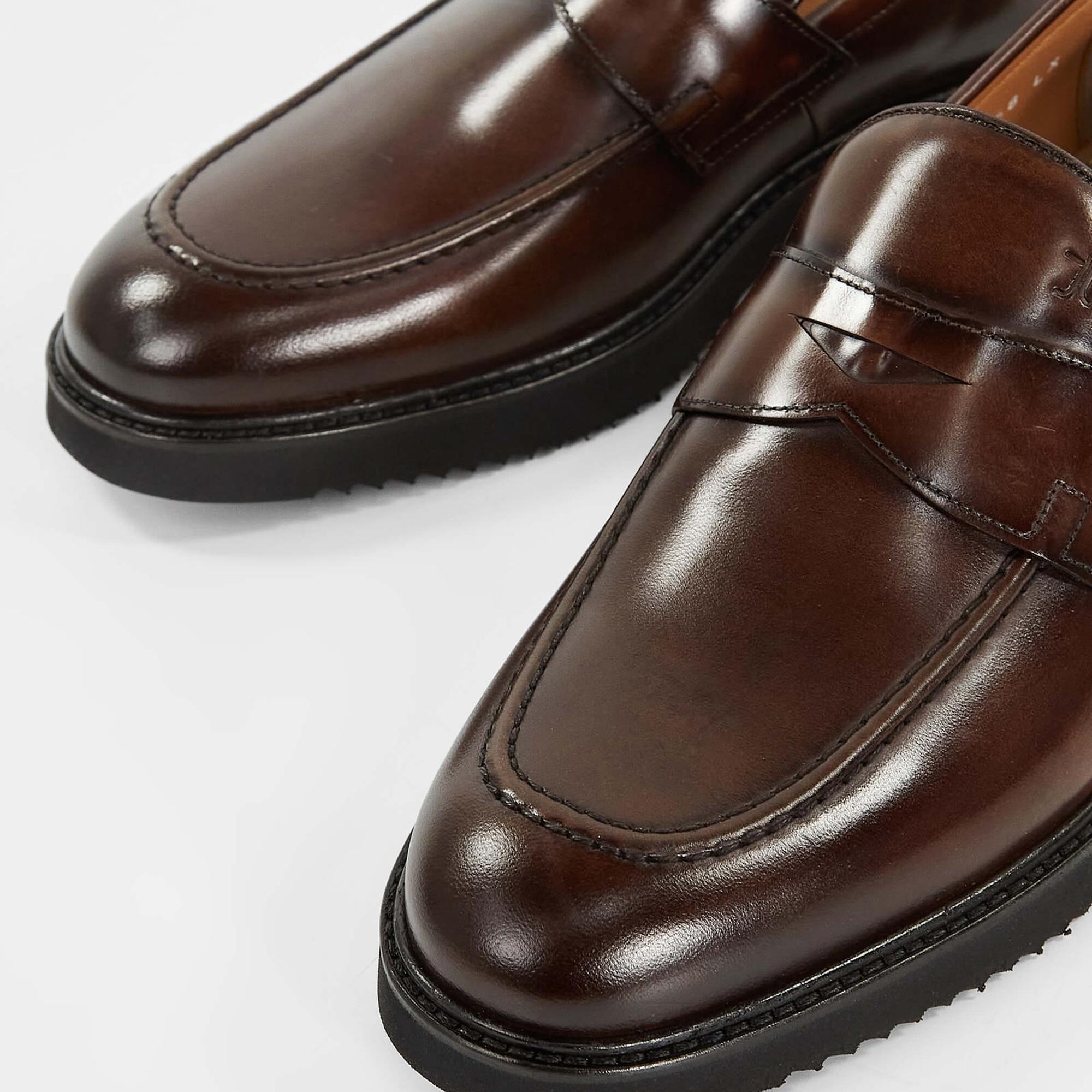 Tamer Tanca Erkek Hakiki Deri Kahverengi Loafer Ayakkabı