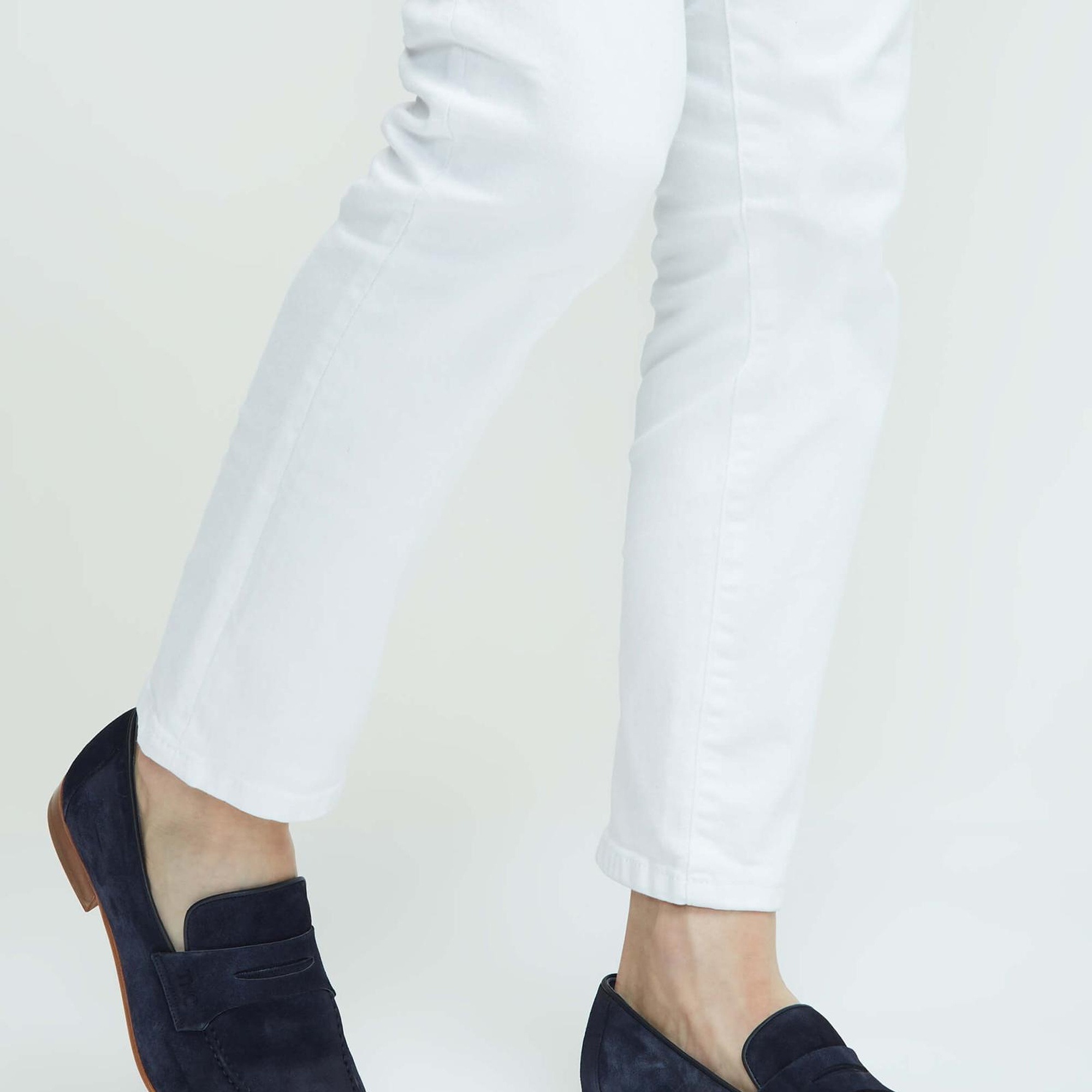 Tamer Tanca Erkek Hakiki Deri Lacivert Süet Loafer Ayakkabı