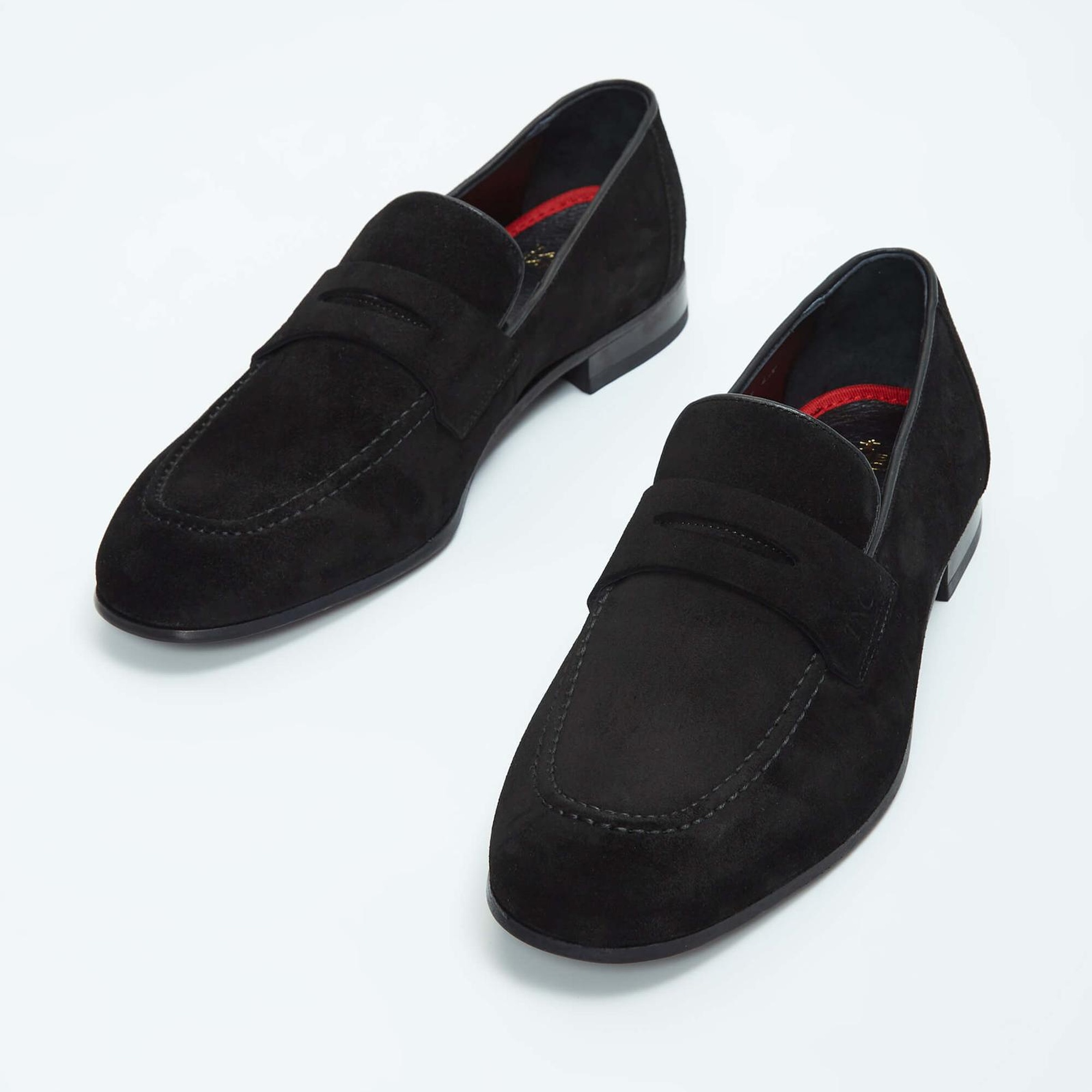 Tamer Tanca Erkek Hakiki Deri Siyah Süet Loafer Ayakkabı