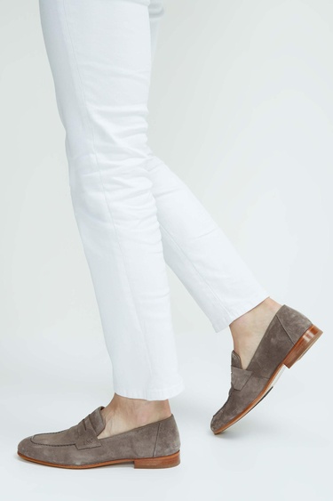  Tamer Tanca Erkek Hakiki Deri Kahverengi Loafer Ayakkabı