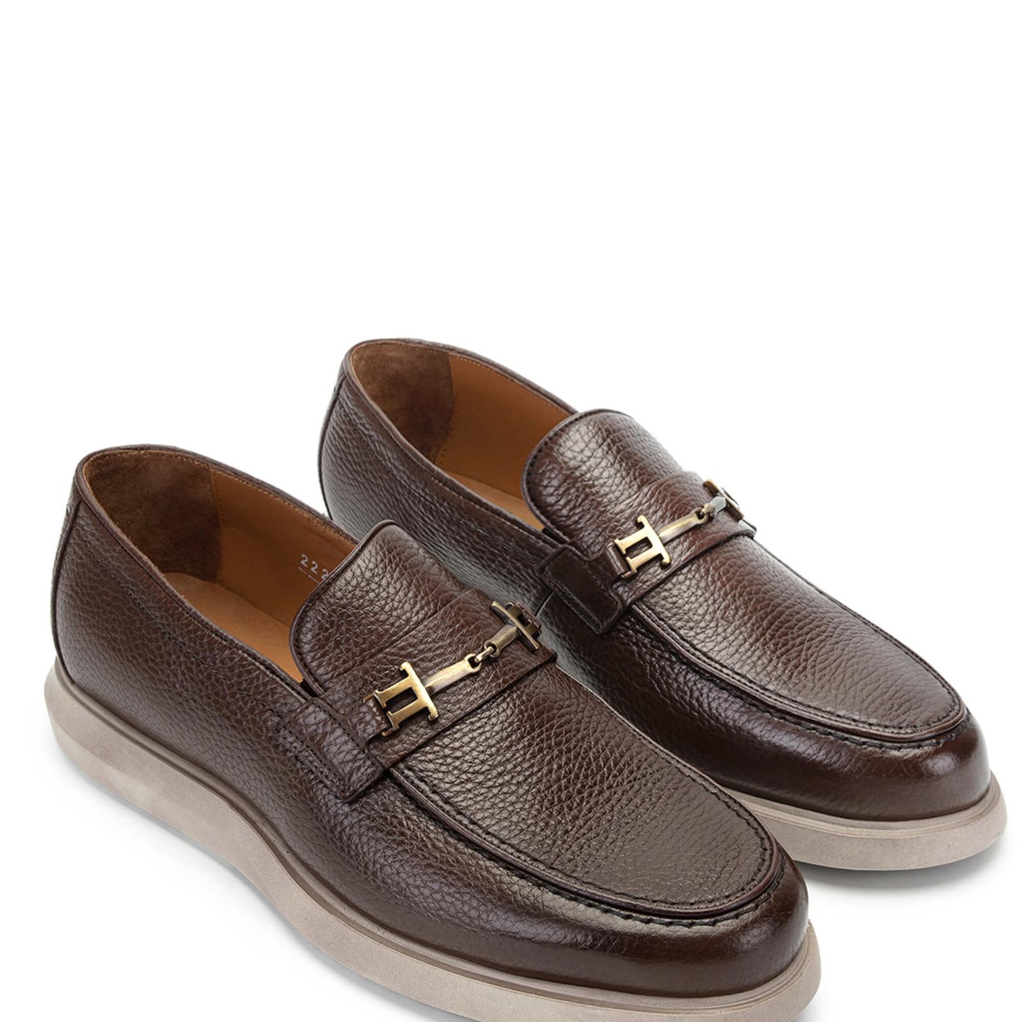 Tamer Tanca Erkek Hakiki Deri Kahverengi Loafer Ayakkabı