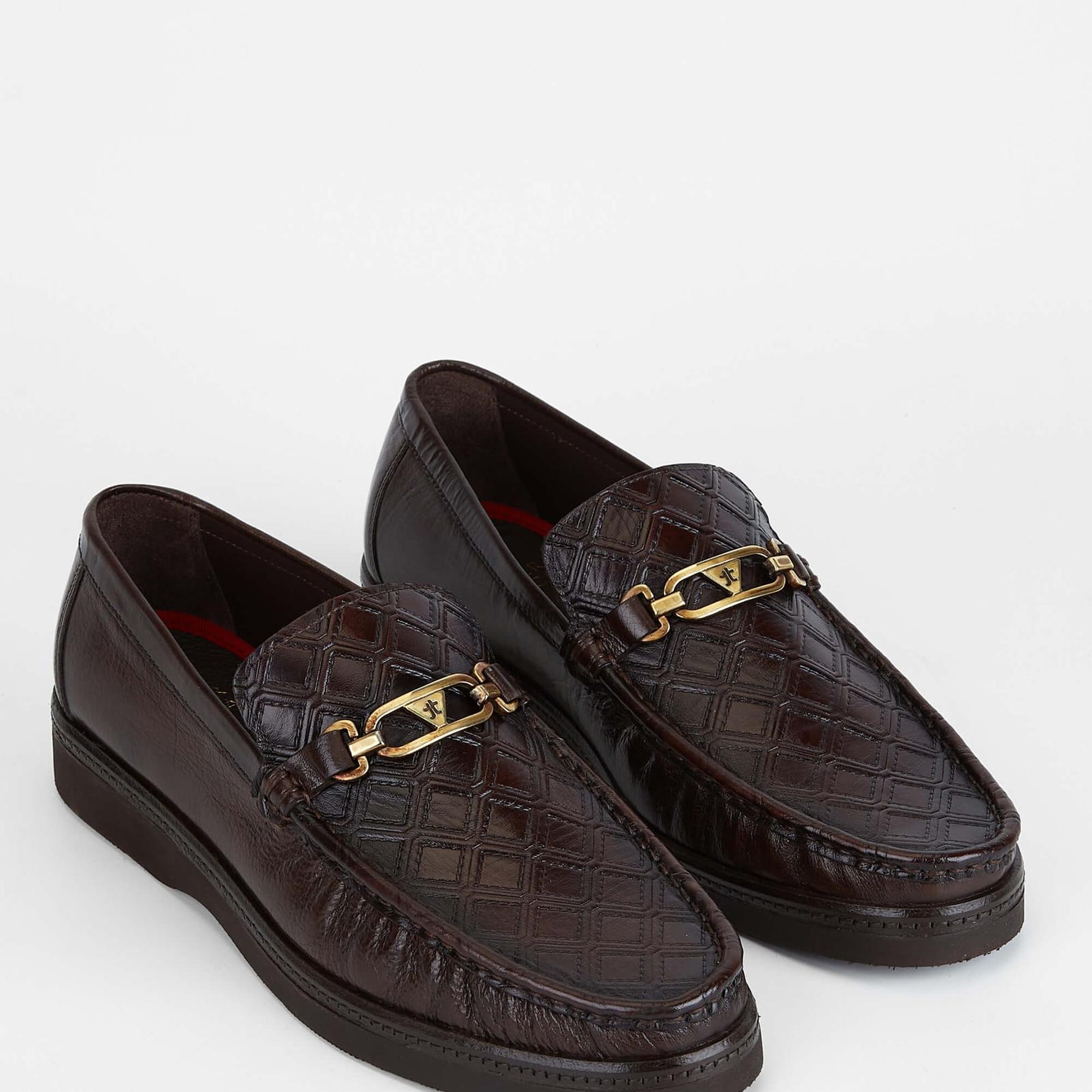 Tamer Tanca Erkek Hakiki Deri Kahverengi Loafer Ayakkabı