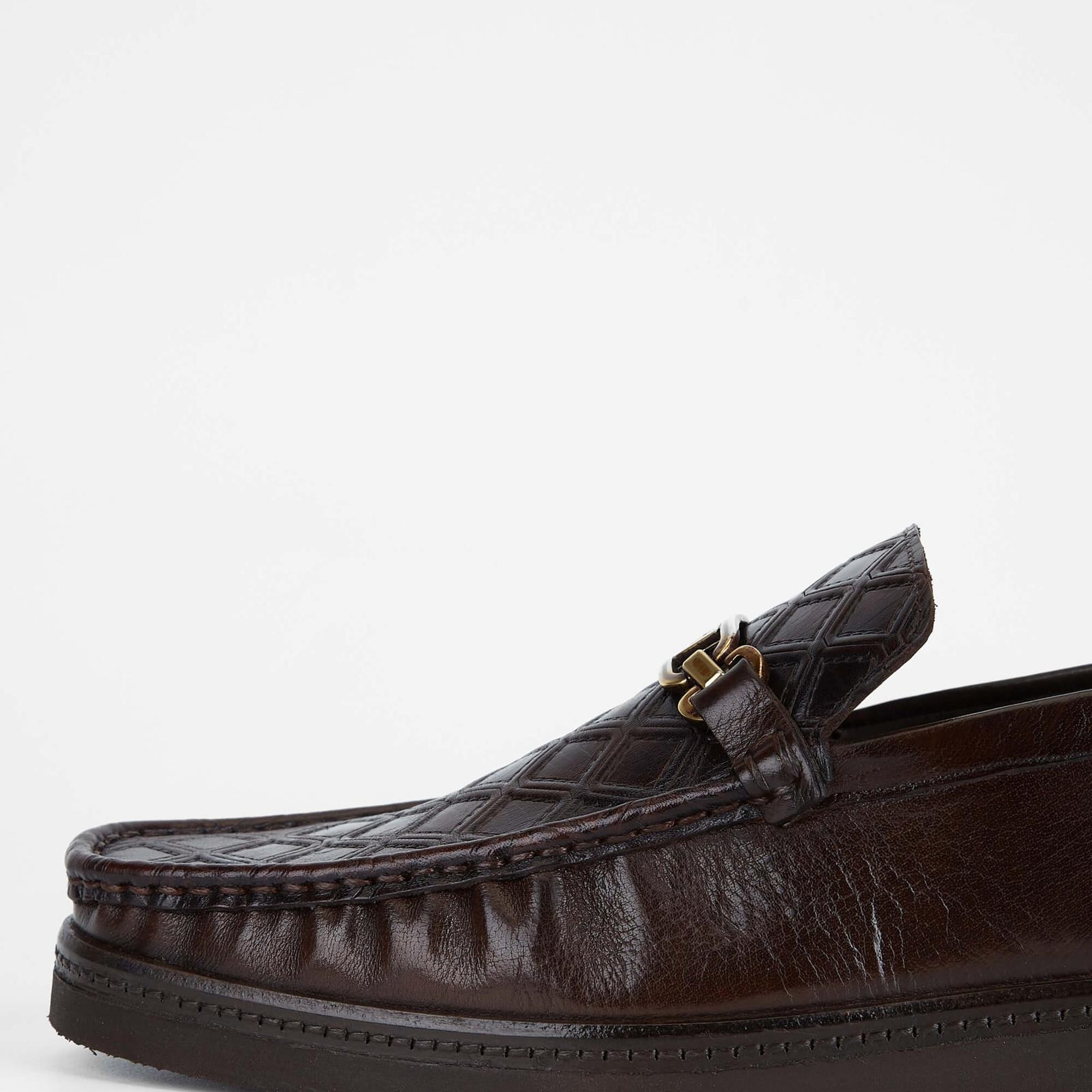 Tamer Tanca Erkek Hakiki Deri Kahverengi Loafer Ayakkabı