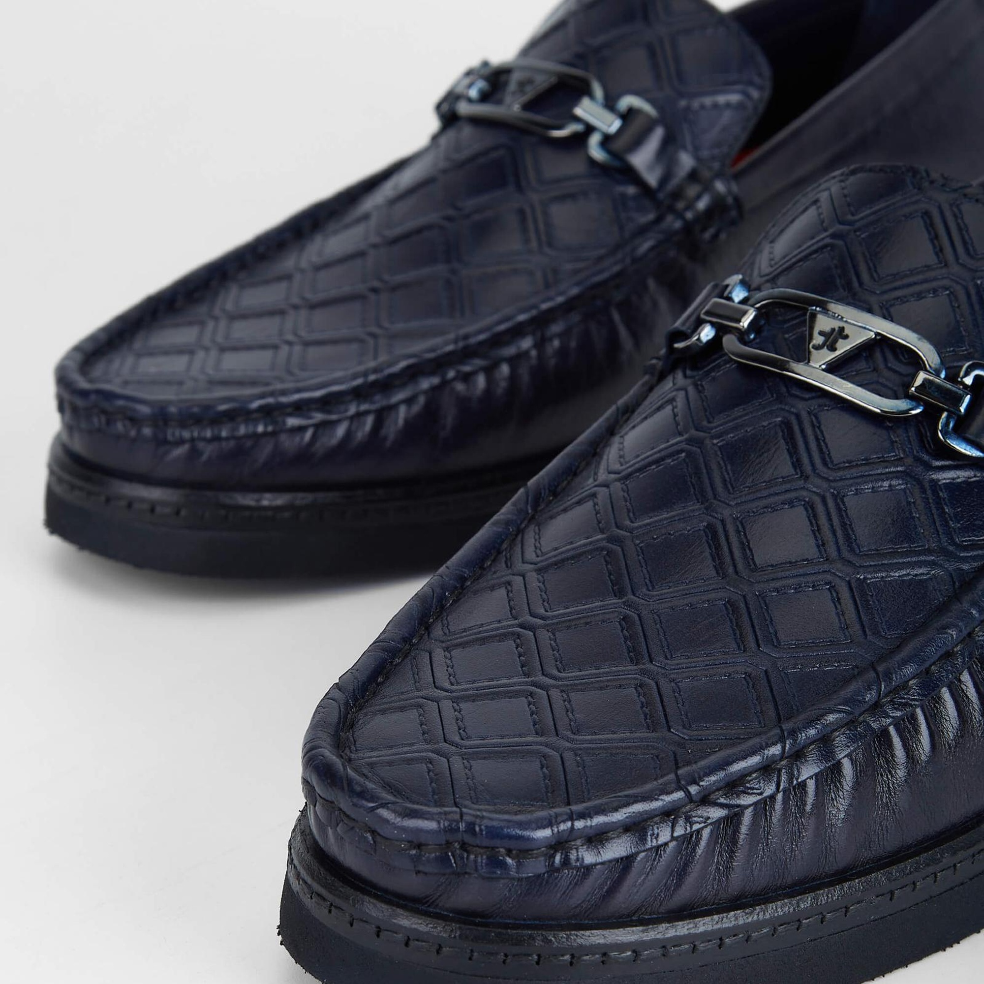 Tamer Tanca Erkek Hakiki Deri Lacivert Loafer Ayakkabı