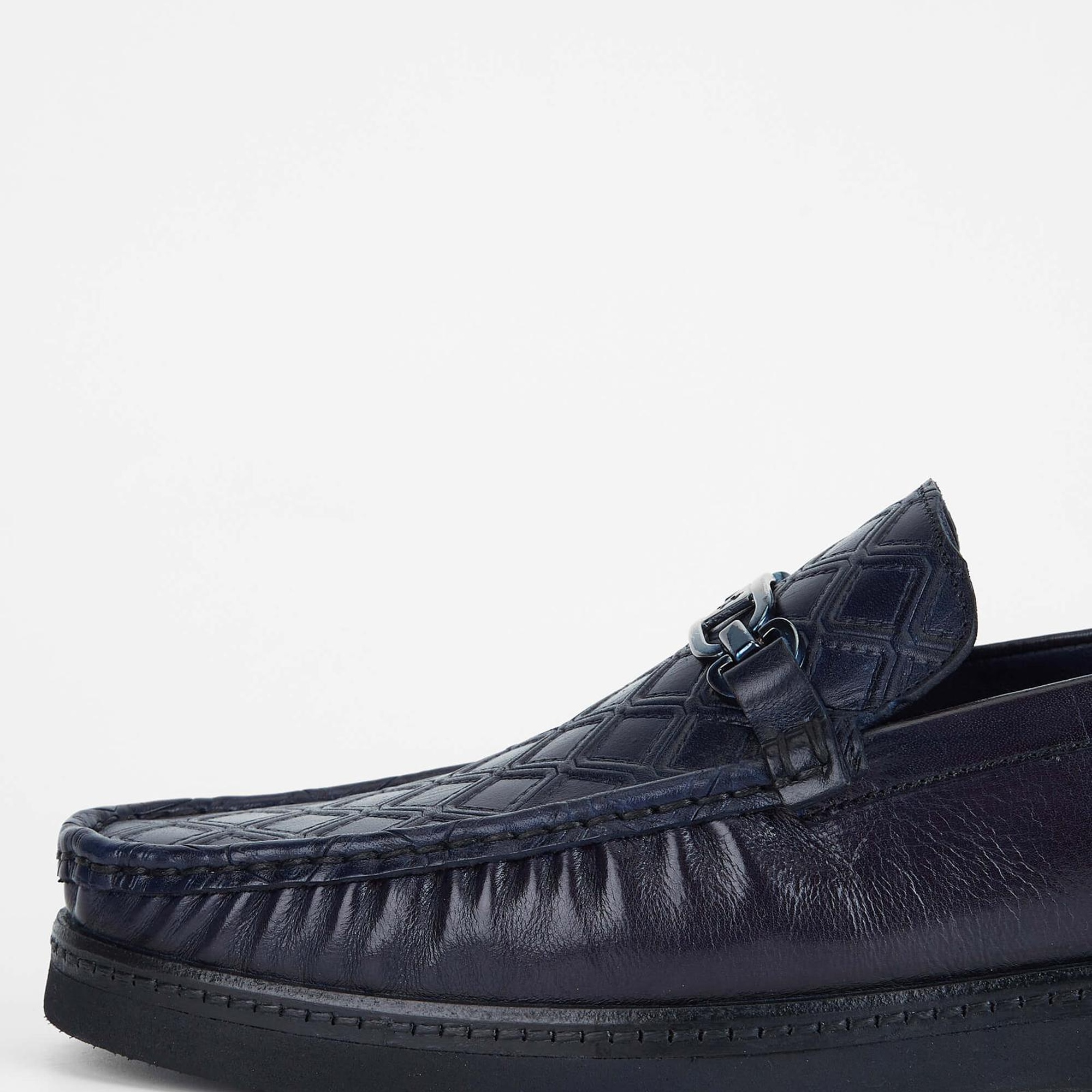 Tamer Tanca Erkek Hakiki Deri Lacivert Loafer Ayakkabı