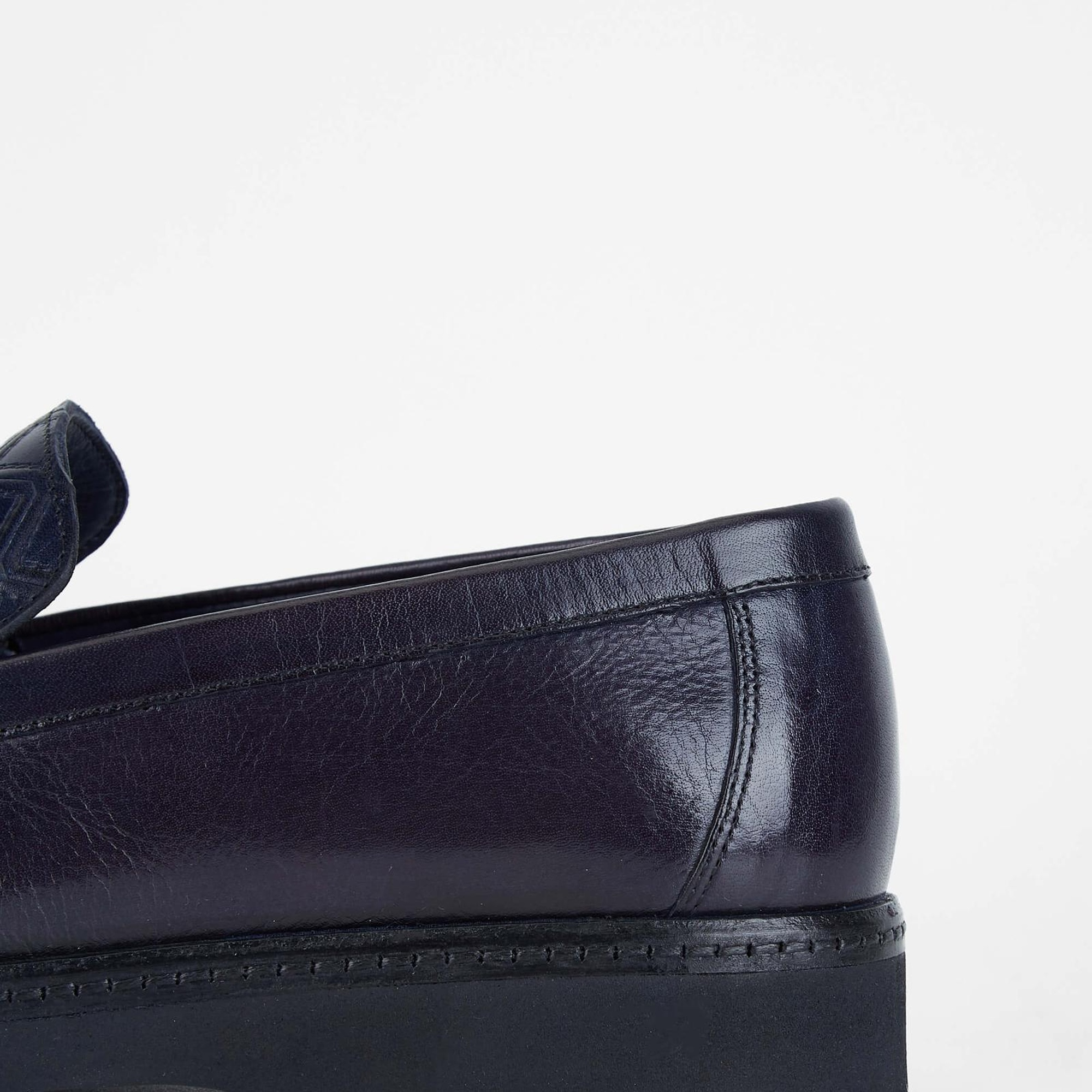 Tamer Tanca Erkek Hakiki Deri Lacivert Loafer Ayakkabı