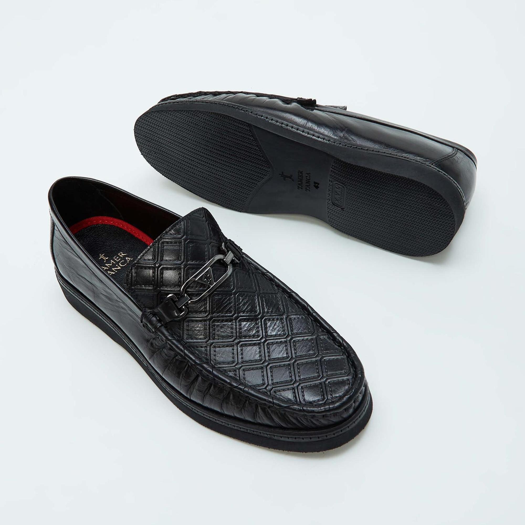 Tamer Tanca Erkek Hakiki Deri Siyah Loafer Ayakkabı