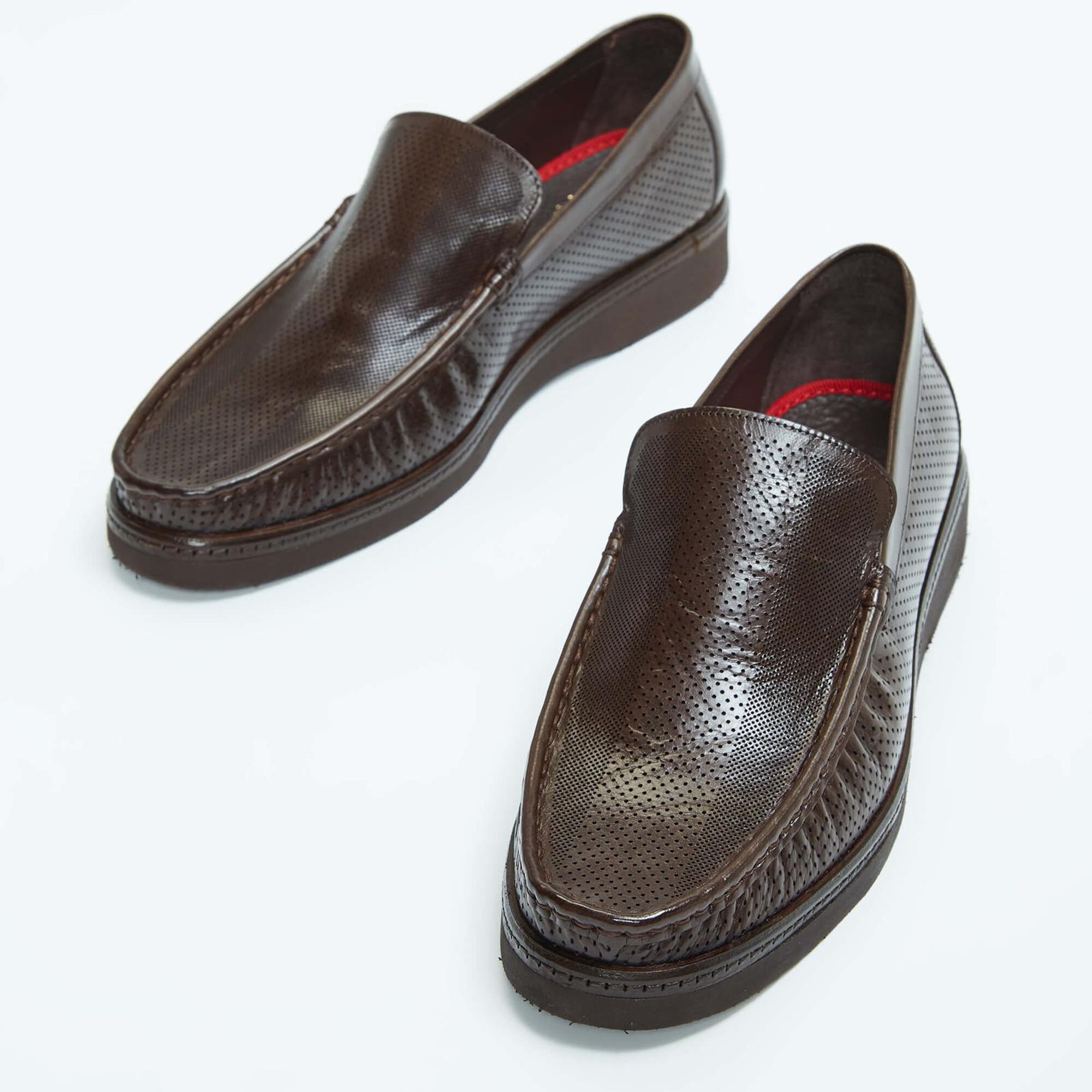 Tamer Tanca Erkek Hakiki Deri Kahverengi Loafer Ayakkabı