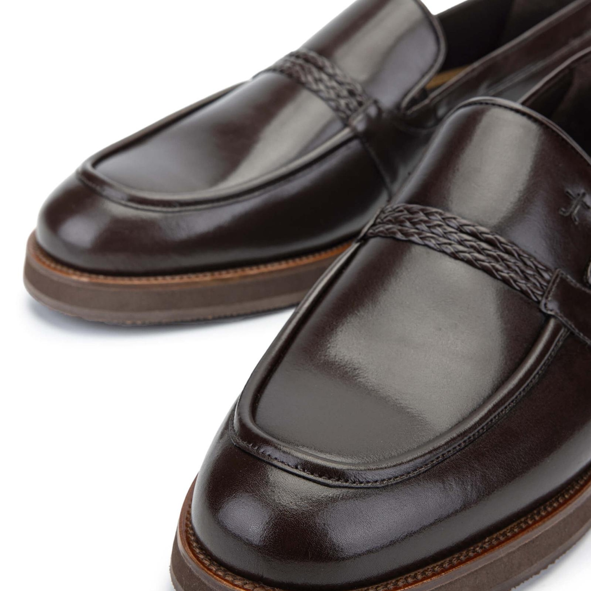 Tamer Tanca Erkek Hakiki Deri Kahverengi Loafer Ayakkabı