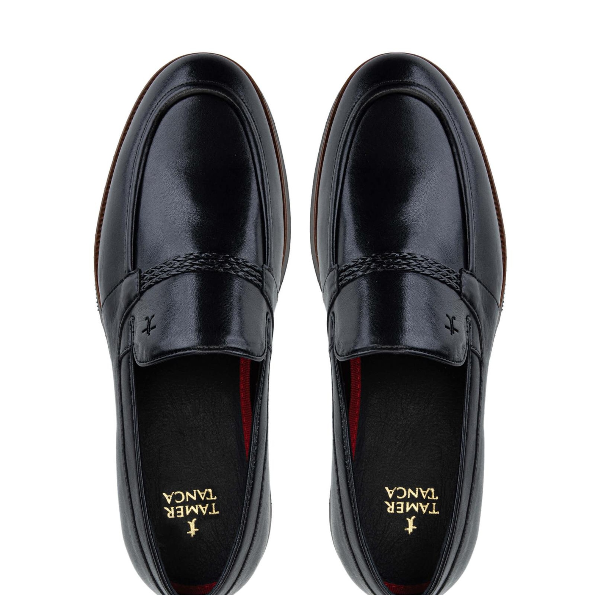 Tamer Tanca Erkek Hakiki Deri Siyah Loafer Ayakkabı