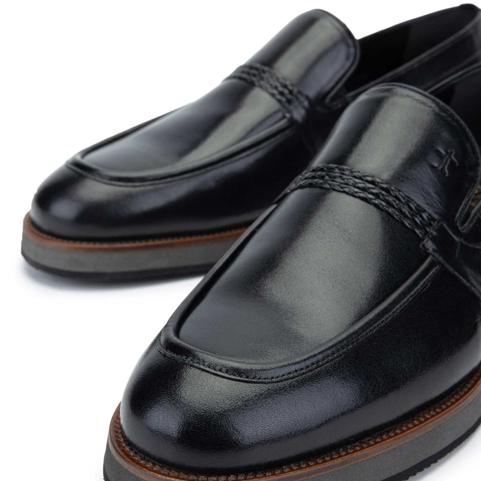 Tamer Tanca Erkek Hakiki Deri Siyah Loafer Ayakkabı