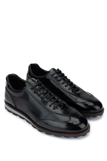  Tamer Tanca Erkek Hakiki Deri Siyah Casual Ayakkabı