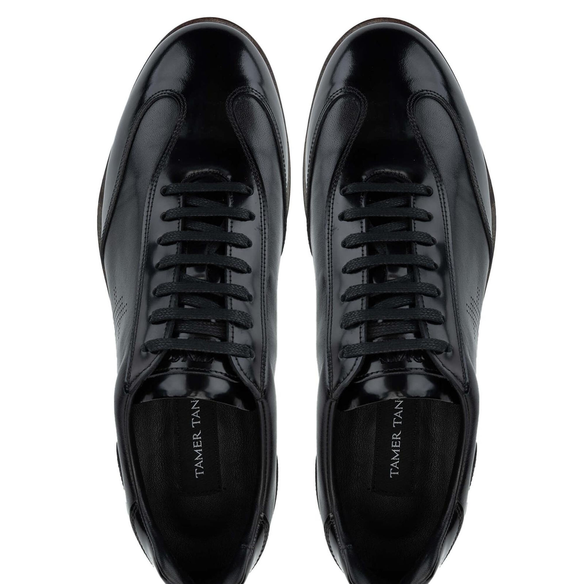 Tamer Tanca Erkek Hakiki Deri Siyah Casual Ayakkabı