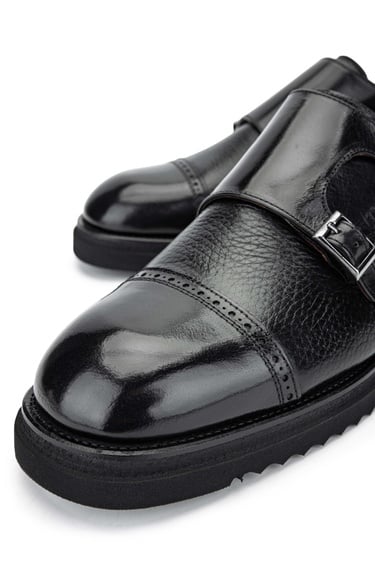  Tamer Tanca Erkek Hakiki Deri Casual Siyah Ayakkabı