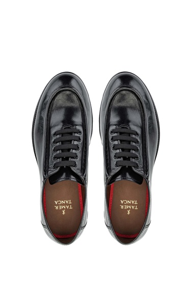  Tamer Tanca Erkek Hakiki Deri Casual Siyah Ayakkabı