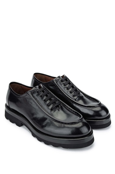  Tamer Tanca Erkek Hakiki Deri Casual Siyah Ayakkabı