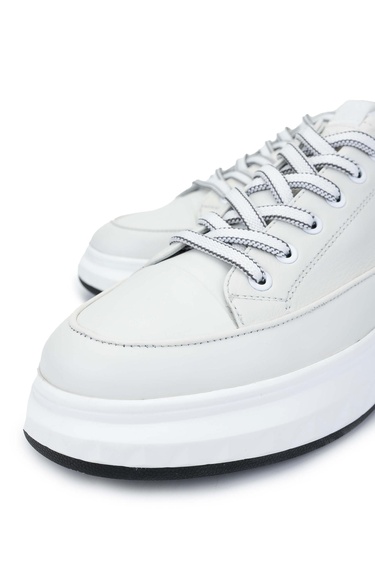  Tamer Tanca Erkek Hakiki Deri Beyaz Casual Ayakkabı