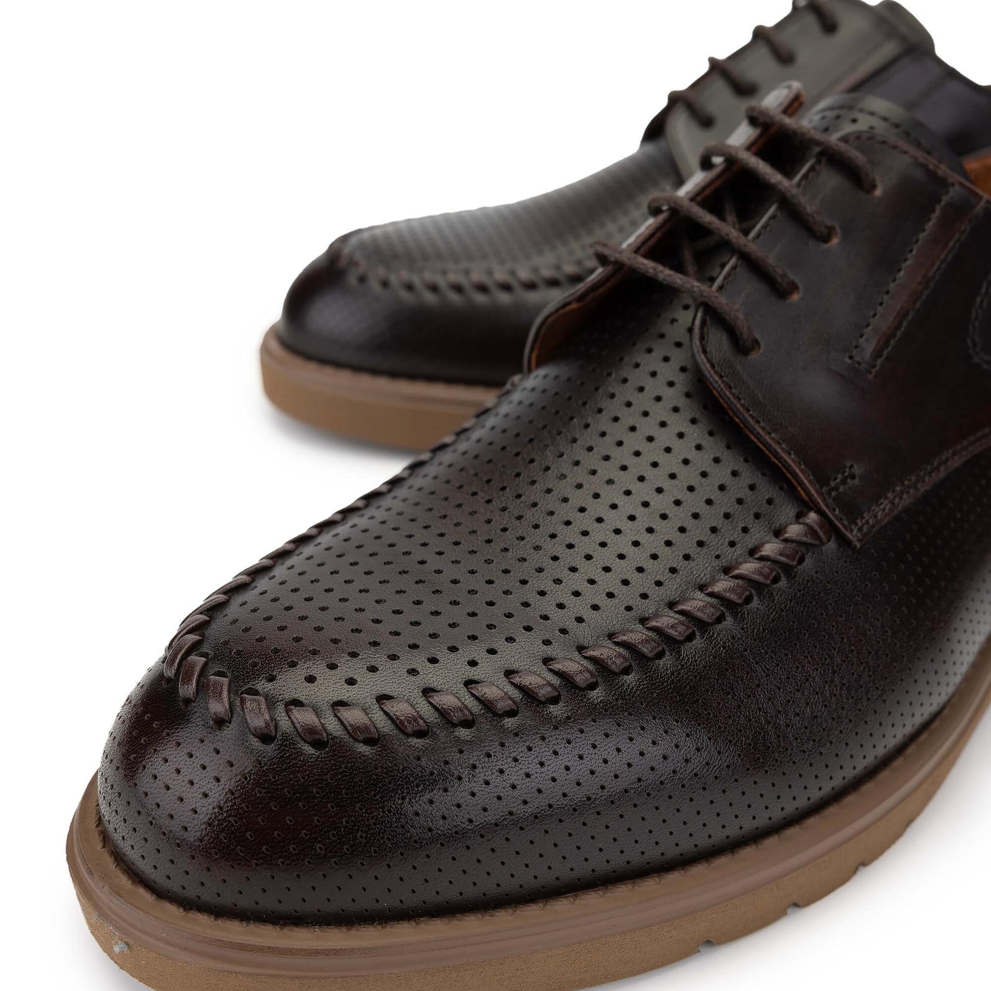 Tamer Tanca Erkek Hakiki Deri Kahverengi Casual Ayakkabı