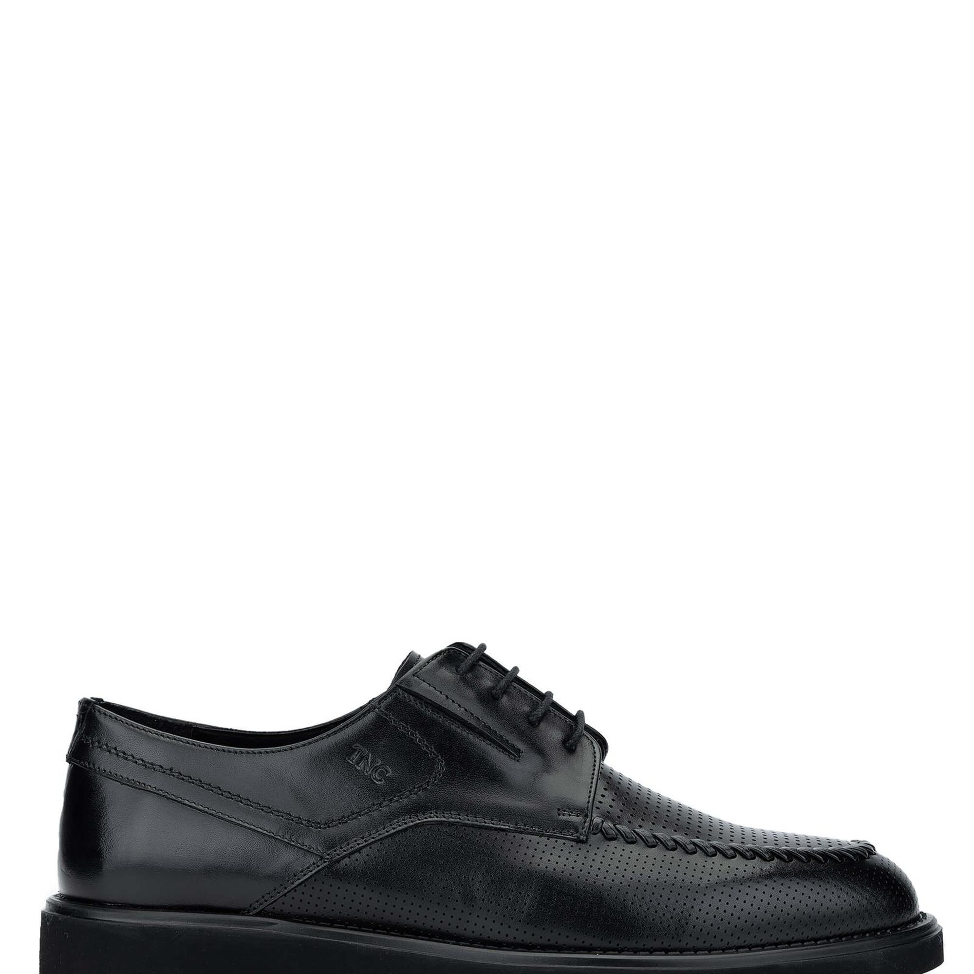 Tamer Tanca Erkek Hakiki Deri Siyah Casual Ayakkabı