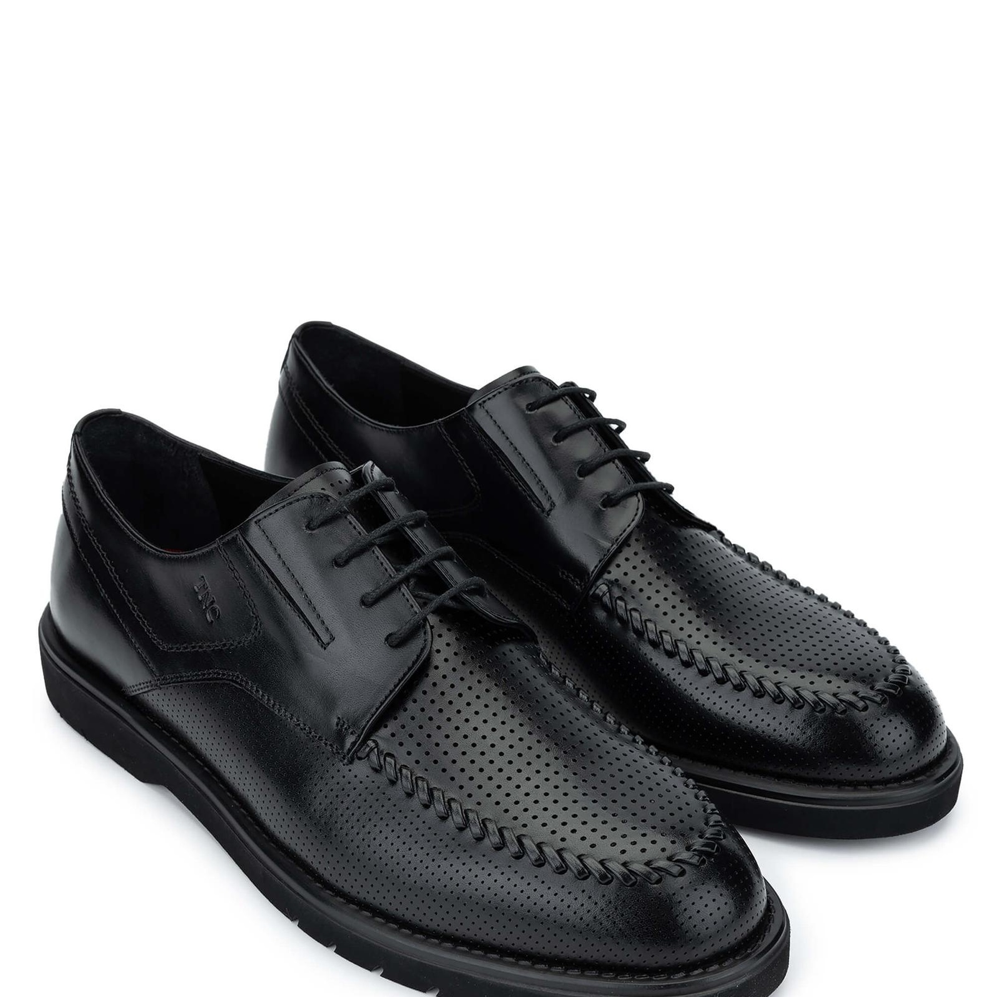 Tamer Tanca Erkek Hakiki Deri Siyah Casual Ayakkabı