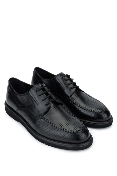  Tamer Tanca Erkek Hakiki Deri Siyah Casual Ayakkabı