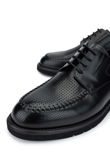  Tamer Tanca Erkek Hakiki Deri Siyah Casual Ayakkabı