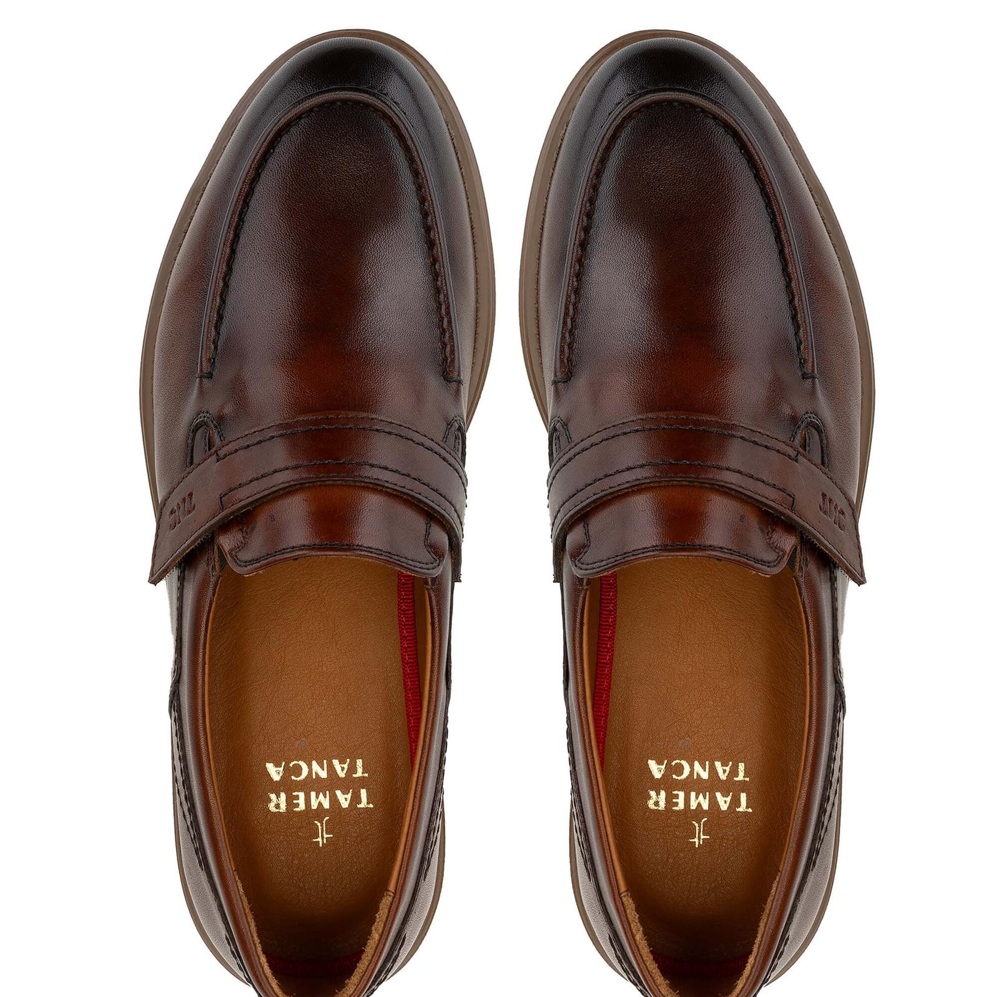 Tamer Tanca Erkek Hakiki Deri Kahverengi Casual Ayakkabı