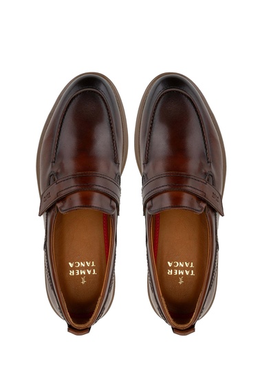  Tamer Tanca Erkek Hakiki Deri Kahverengi Casual Ayakkabı