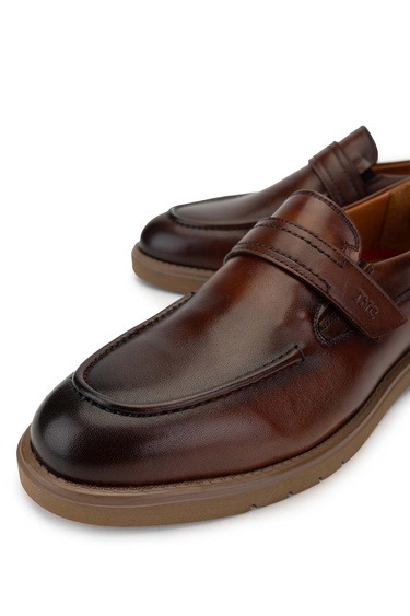  Tamer Tanca Erkek Hakiki Deri Kahverengi Casual Ayakkabı