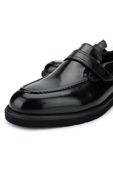  Tamer Tanca Erkek Hakiki Deri Siyah Deri Casual Ayakkabı