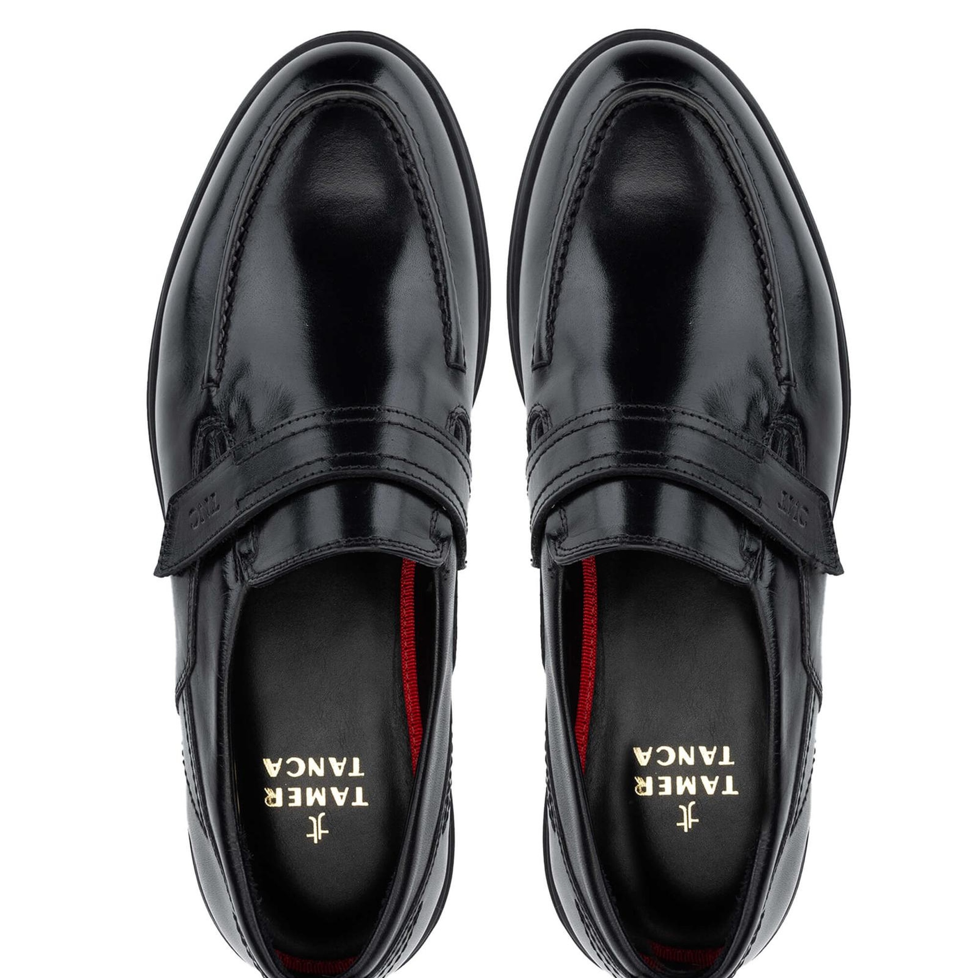 Tamer Tanca Erkek Hakiki Deri Siyah Deri Casual Ayakkabı