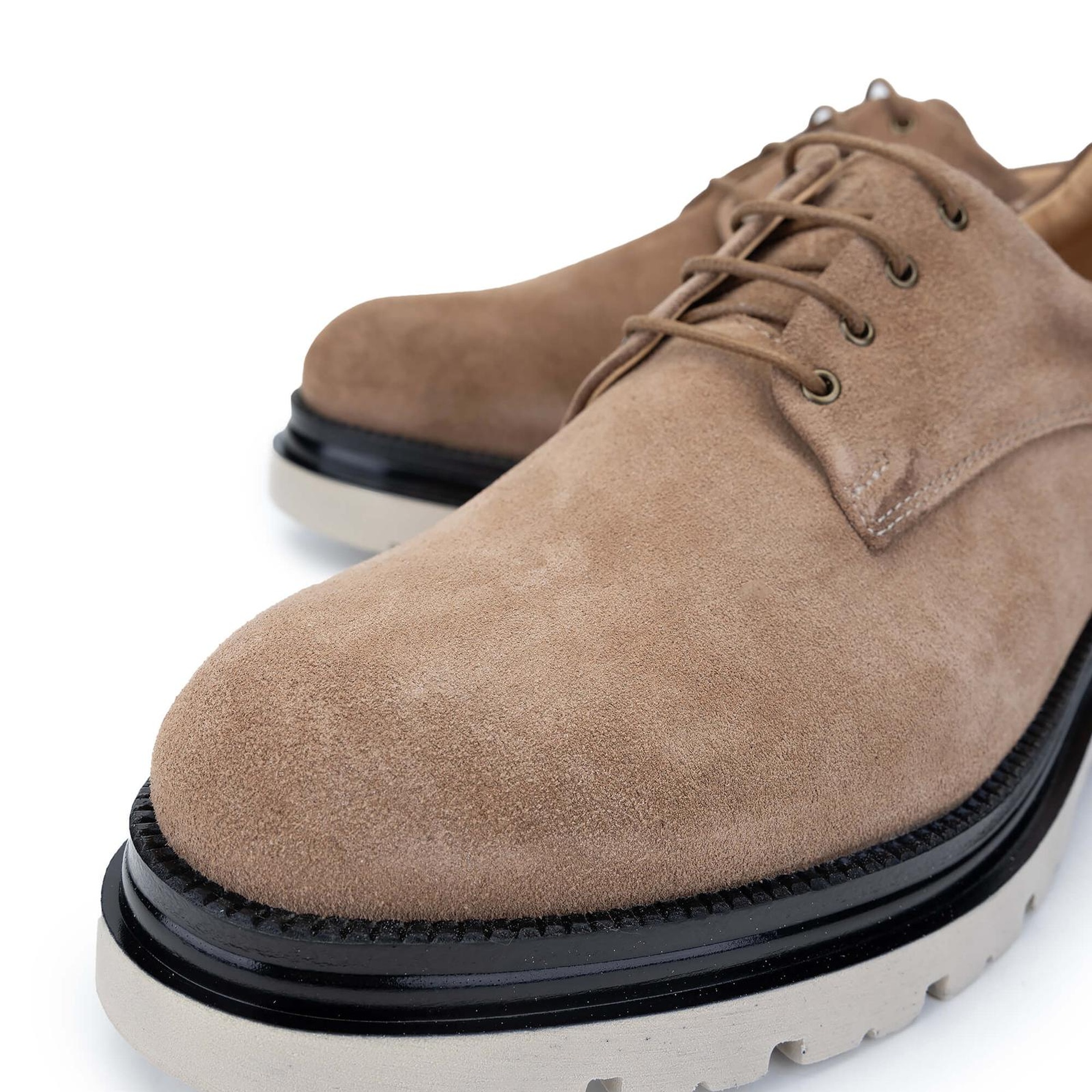 Tamer Tanca Erkek Hakiki Deri Bej Süet Casual Ayakkabı