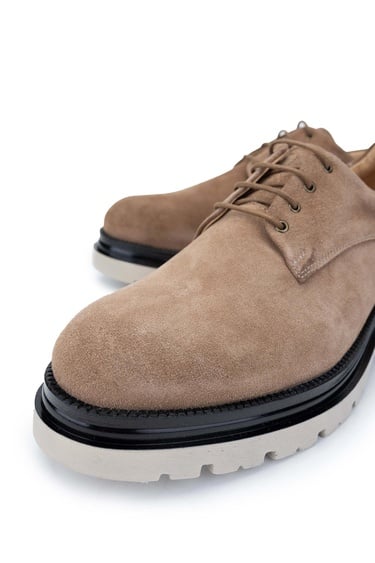  Tamer Tanca Erkek Hakiki Deri Bej Süet Casual Ayakkabı