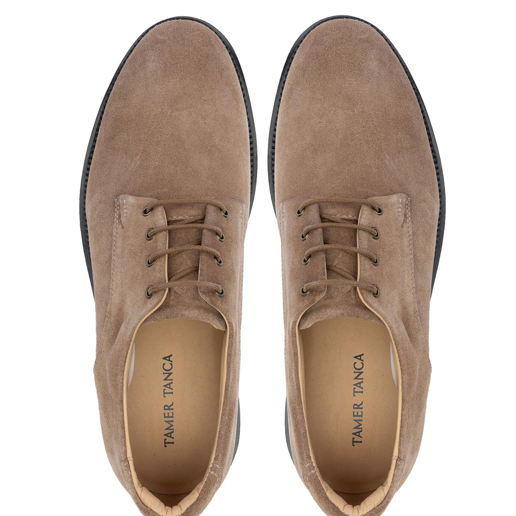 Tamer Tanca Erkek Hakiki Deri Bej Süet Casual Ayakkabı