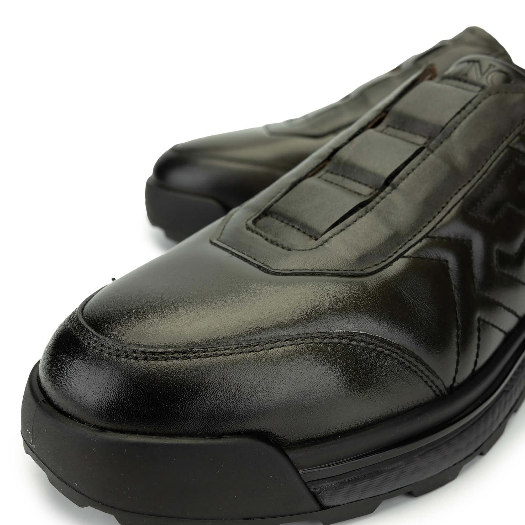 Tamer Tanca Erkek Hakiki Deri Yeşil Casual Ayakkabı