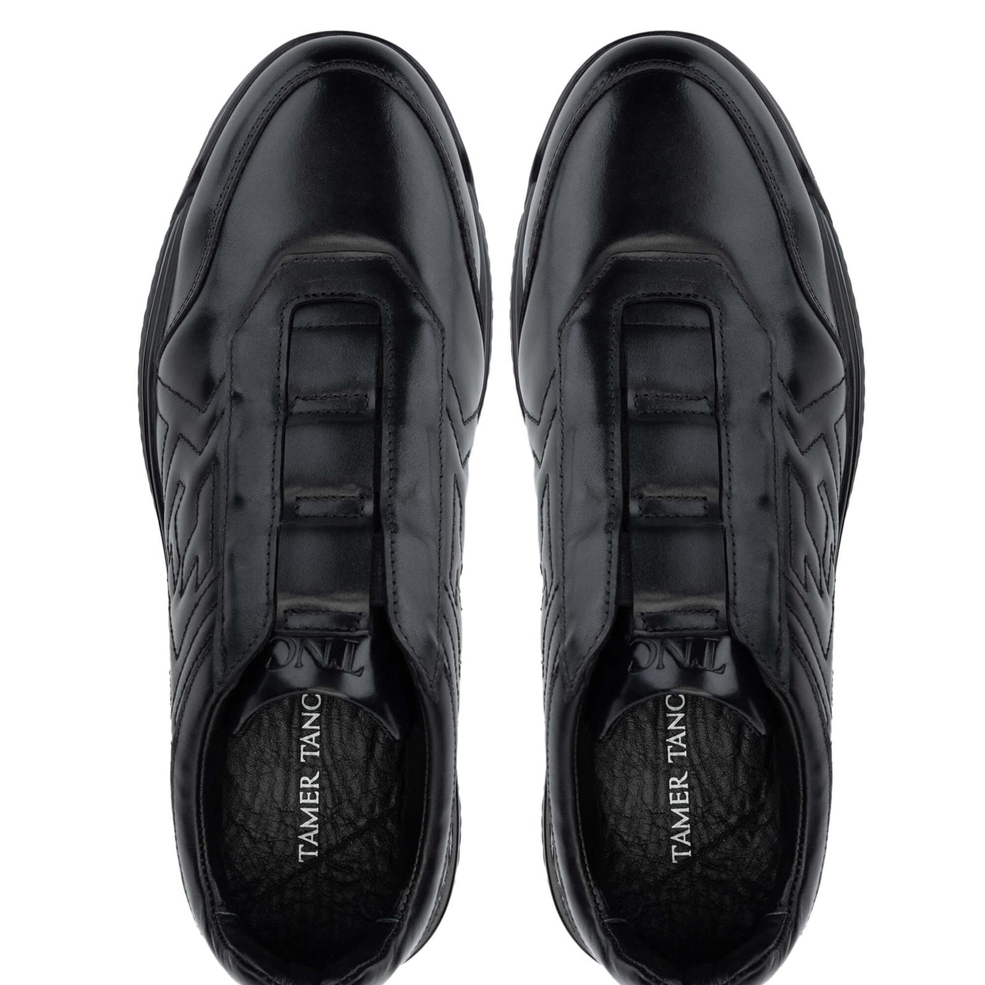Tamer Tanca Erkek Hakiki Deri Siyah Casual Ayakkabı