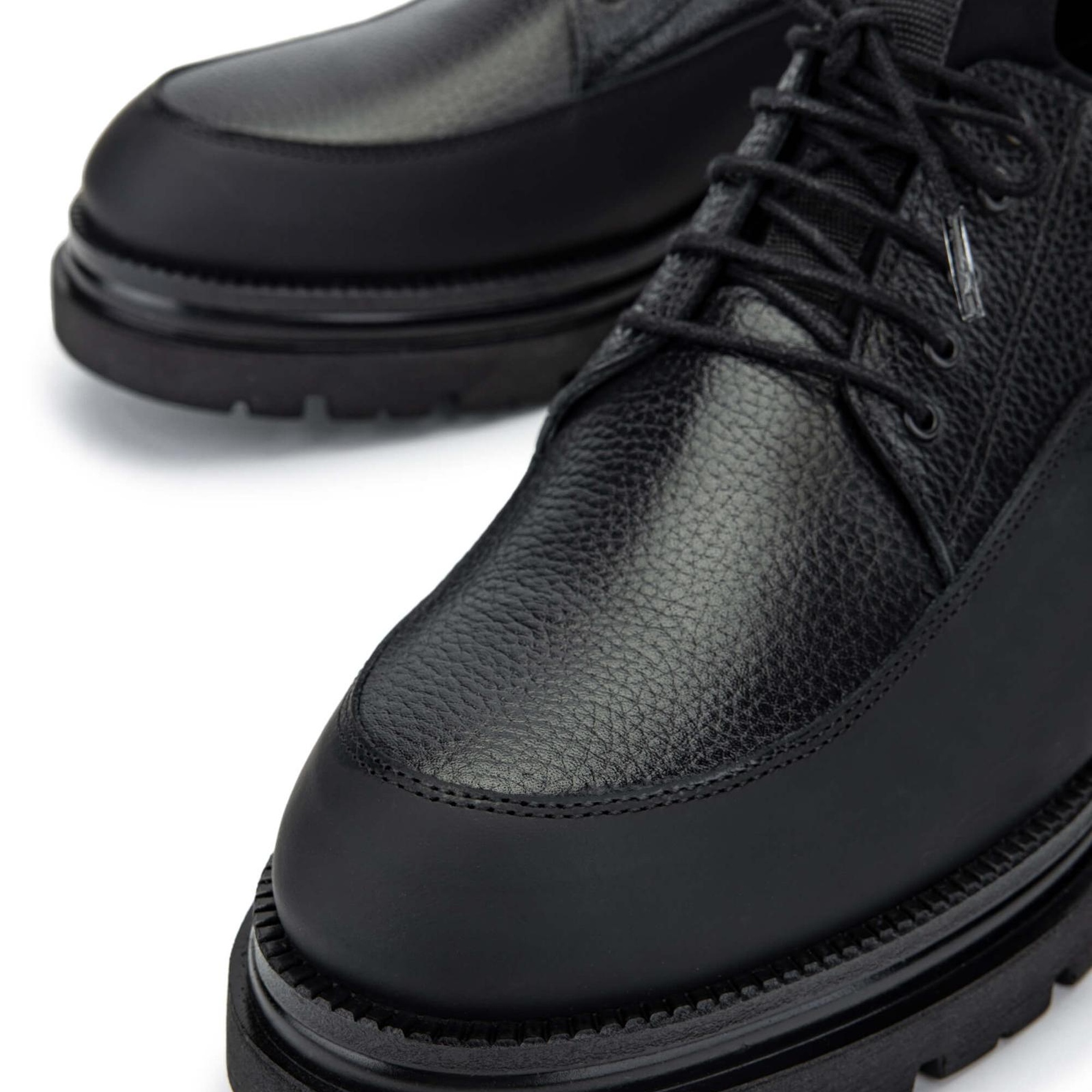 Tamer Tanca Erkek Hakiki Deri Siyah Floter Casual Ayakkabı