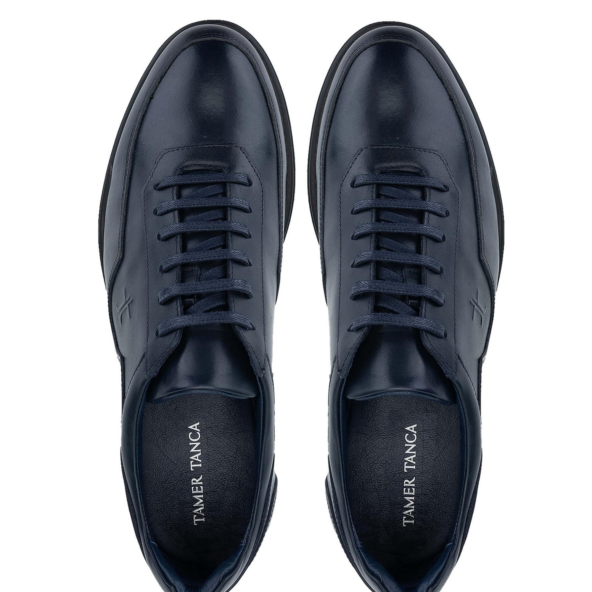 Tamer Tanca Erkek Hakiki Deri Lacivert Casual Ayakkabı