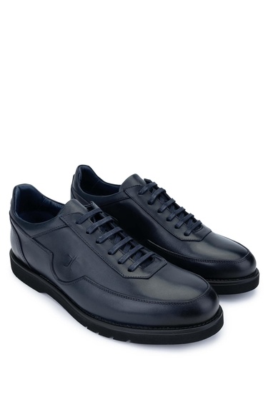  Tamer Tanca Erkek Hakiki Deri Lacivert Casual Ayakkabı