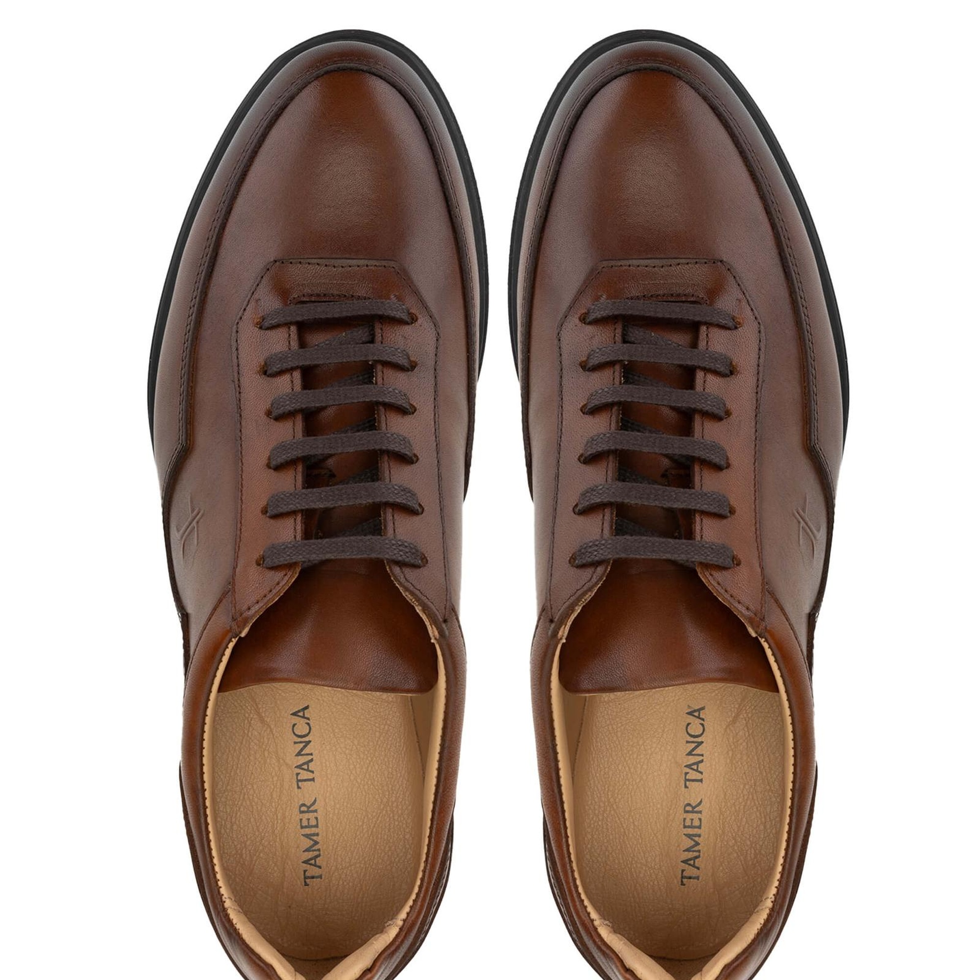 Tamer Tanca Erkek Hakiki Deri Taba Antik Casual Ayakkabı
