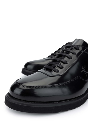  Tamer Tanca Erkek Hakiki Deri Siyah Açma Casual Ayakkabı