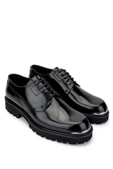  Tamer Tanca Erkek Hakiki Deri Siyah Açma Casual Ayakkabı